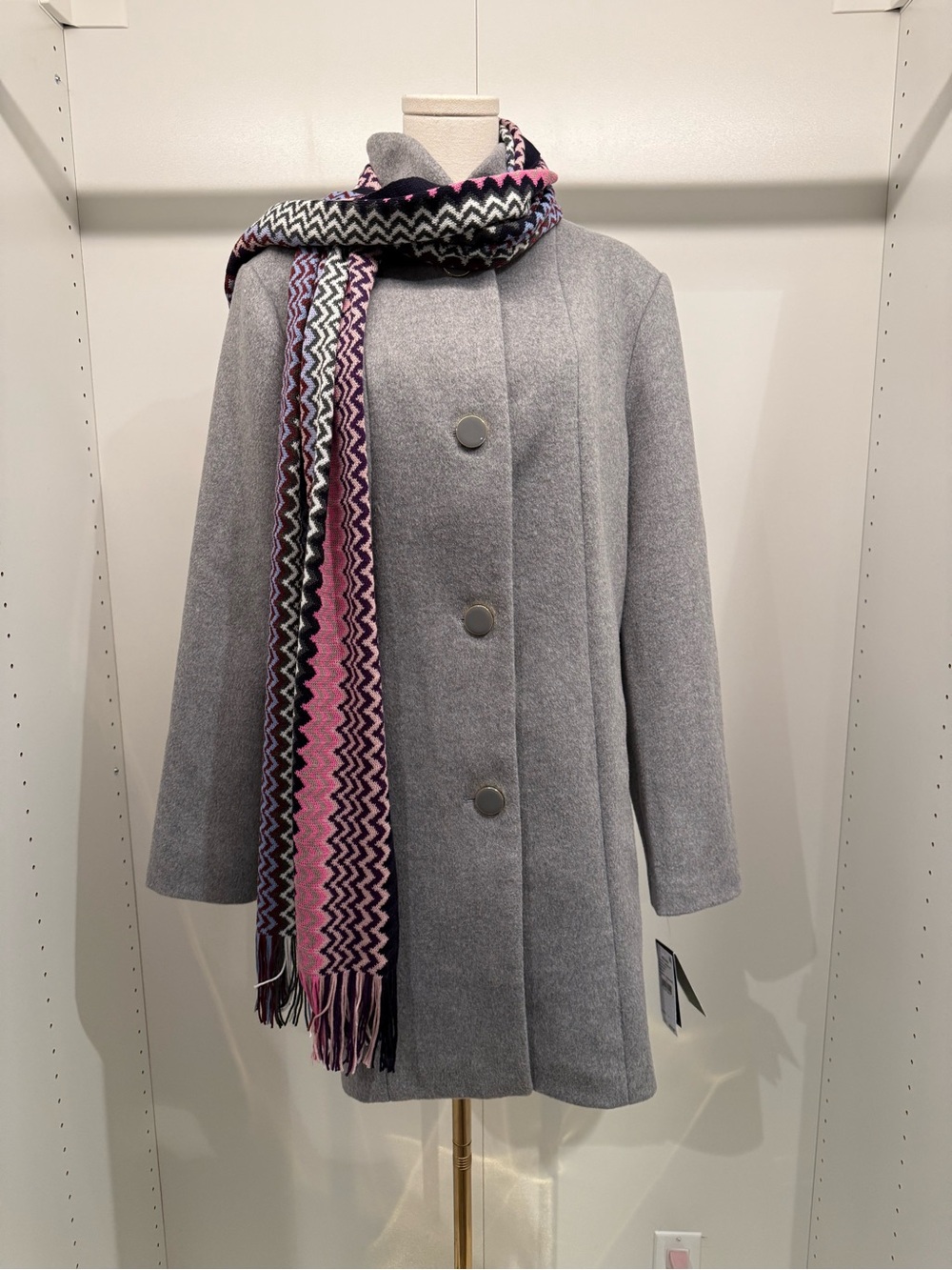 kate spade Light Gray Stand-Collar Wool-Blend Coat